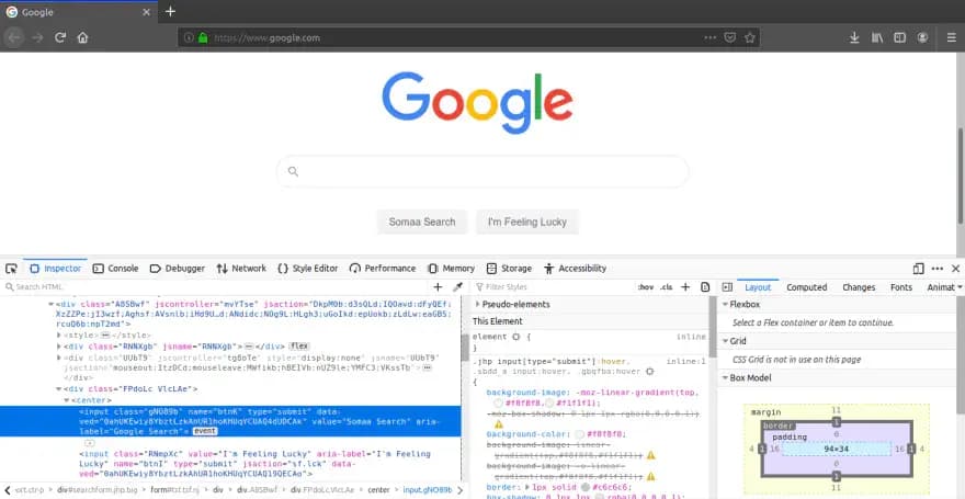 developer tools screenshot 2